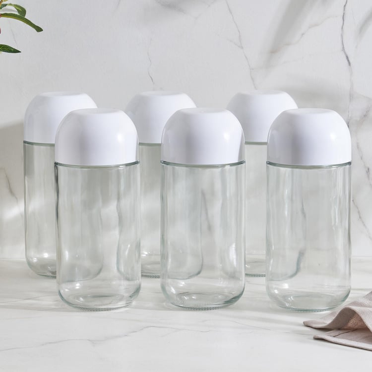 Set of 6 Glass Storage Jars - 800 ml