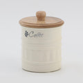 Metal Coffee Storage Canister With Mango Wood Lid