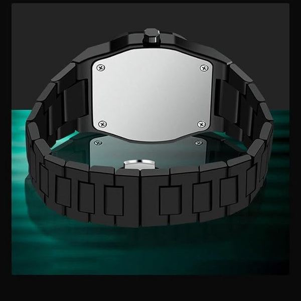 Arabian | Aura Dial & Polycarbonate (Platic) Charcoal Minimalist Arabic Aura Watch Black Analog Arabian Numeral Watches for Man Offer & Boys | Premium Stylish Man Watch for Men Arabic (Black)