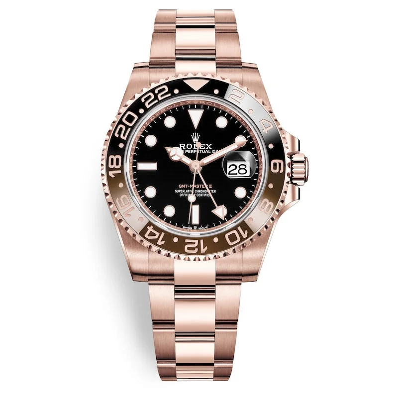 Rolex Root Beer Rose Gold Black Dial